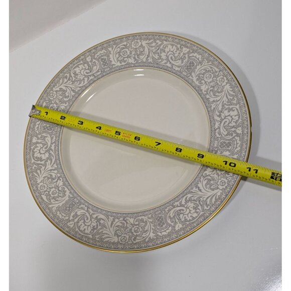 Franciscan Masterpiece China Renaissance Pattern Dinner Plate Gray Gold Trim USA - Picture 13 of 13